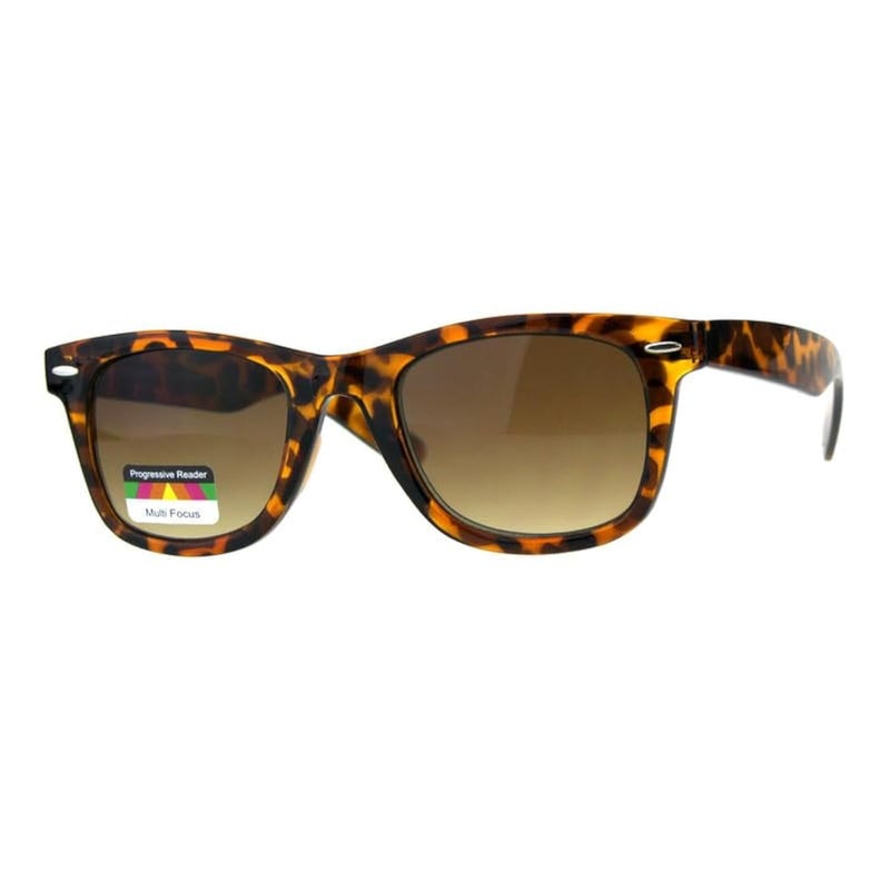 Multi Focus Progressive Reading Sunglasses 3 in 1 Reader Square Tortoise 275